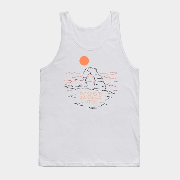 Moab Utah Line Art Tank Top by Tebscooler